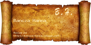 Bancza Hanna névjegykártya
